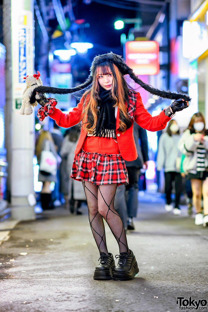 Red Tartan and a Furry Hood: Harajuku's Punk School-Girl Formula