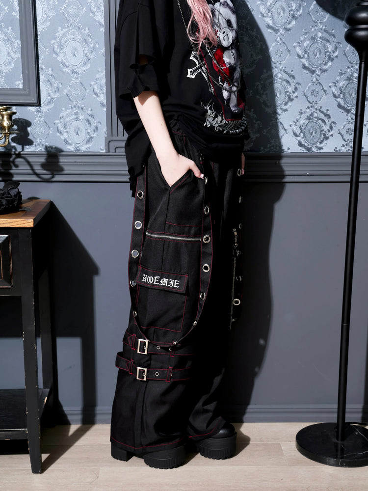 Jirai Kei Cargo Pants: NOEMIE's Harness Grommet Wide-Legs Are the Drop You Need