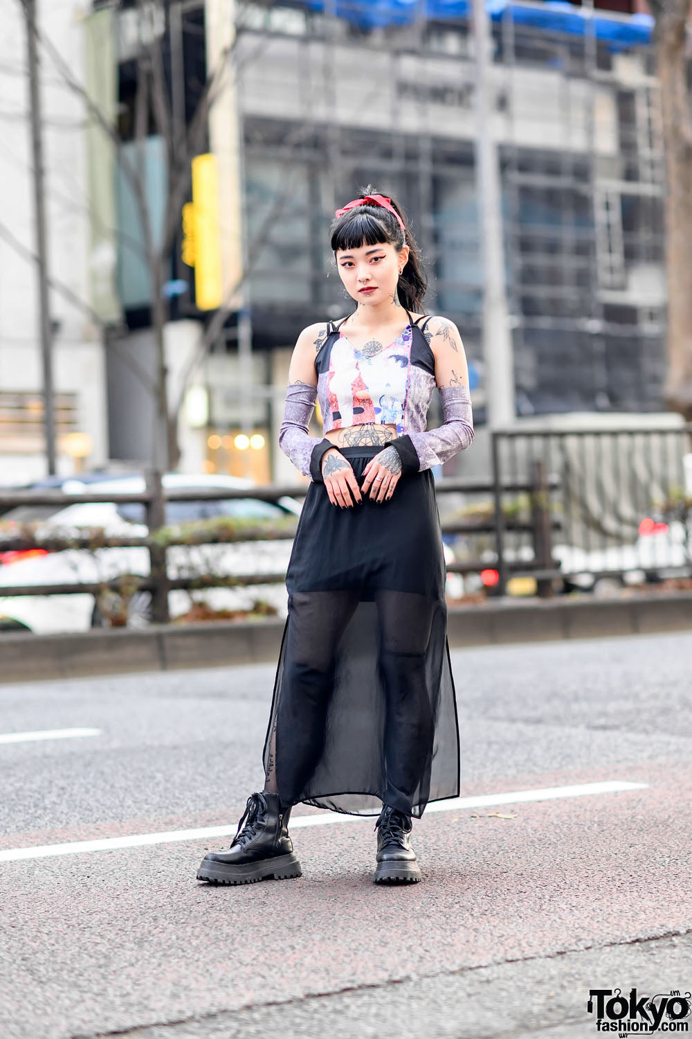 Sheer Over Solid: The Graphic-Top and Combat-Boot Harajuku Formula
